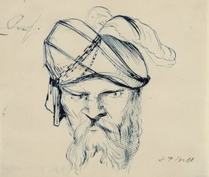 Mann mit Feder-Turban